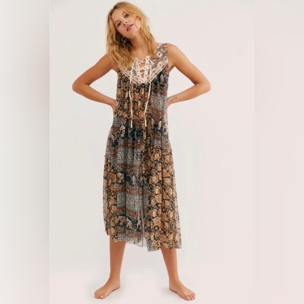 Free People The Wanderers Floral Top Dress